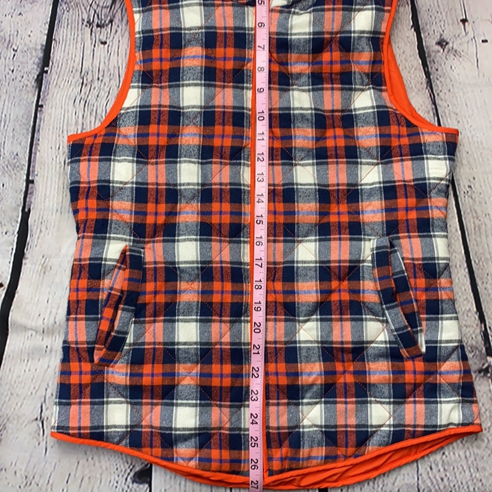 tea n rose Orange Plaid Quilted Vest Size: Medium - Picture 10 of 17
